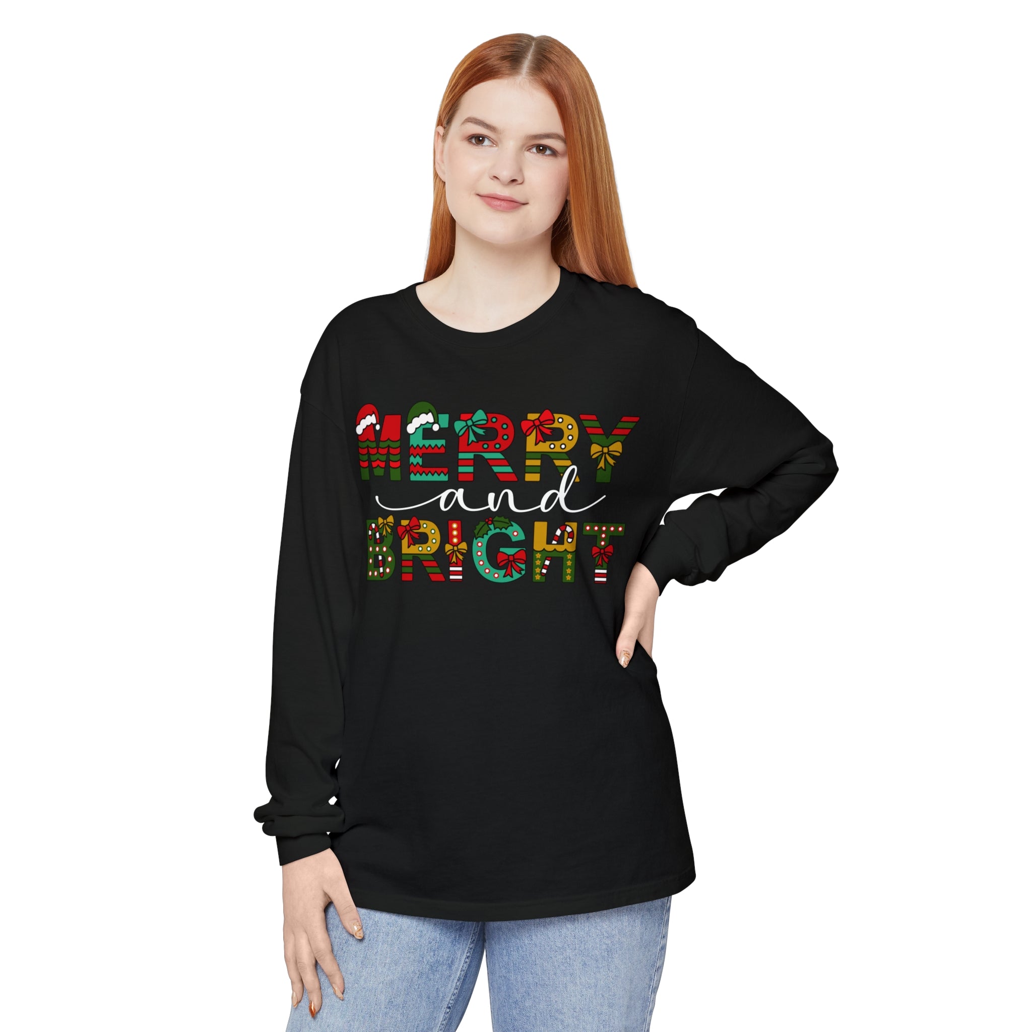 Merry and Bright Christmas Long Sleeve T-Shirt