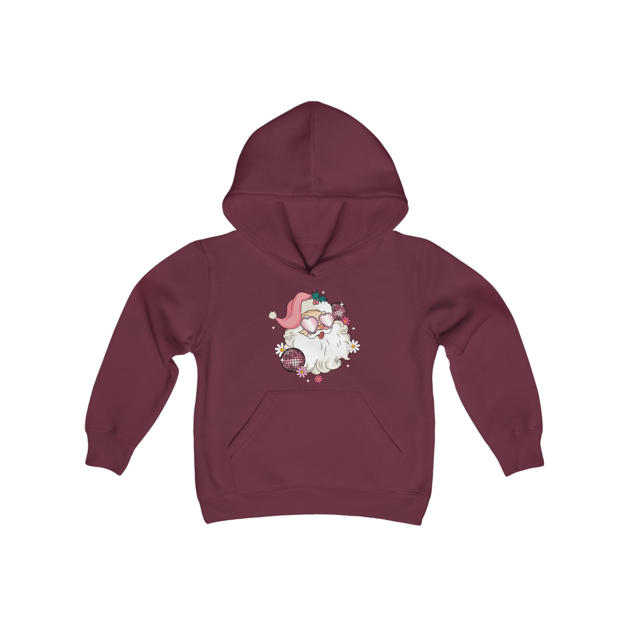 Pink Santa Christmas Kids Hoodie