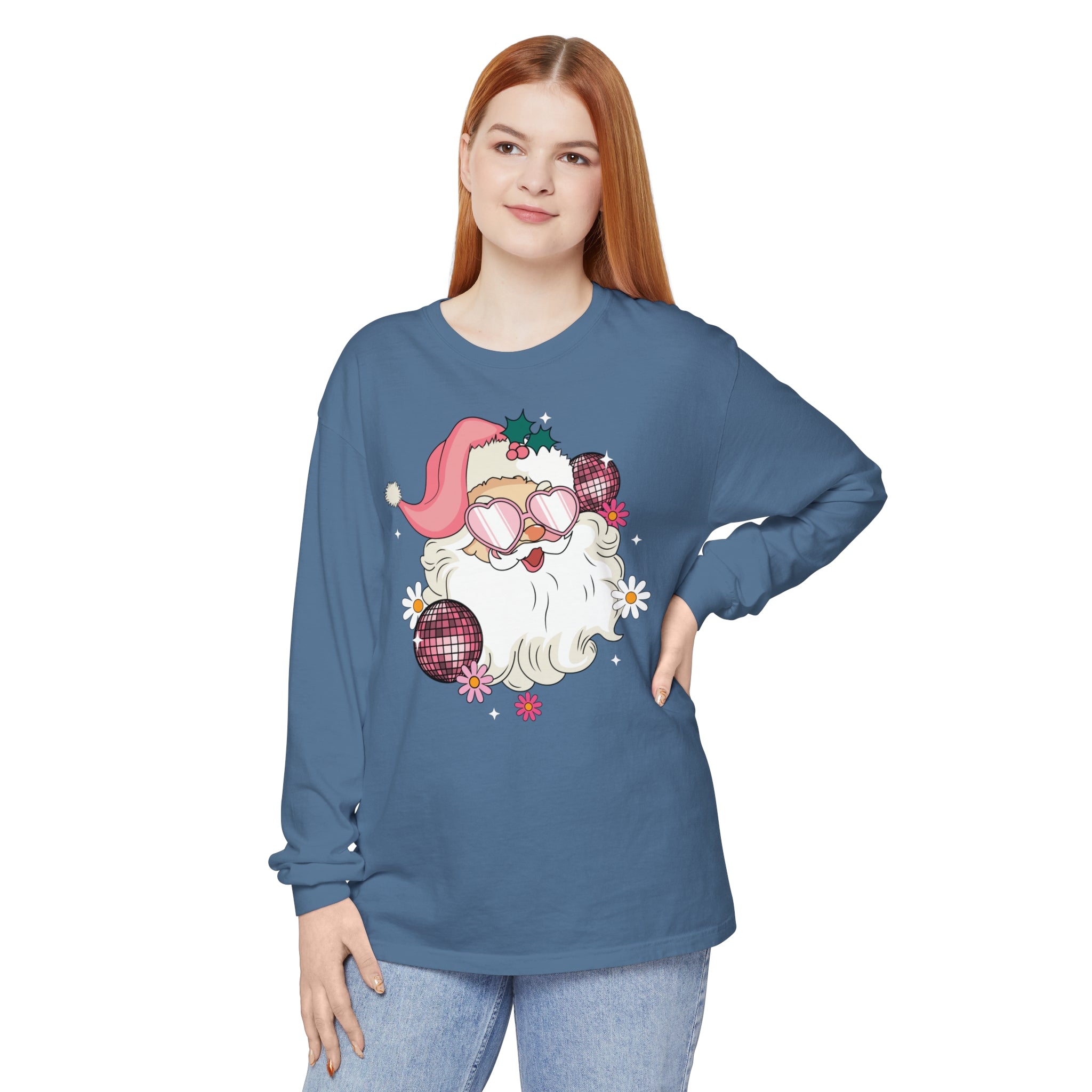 Pink Santa Long Sleeve Shirt