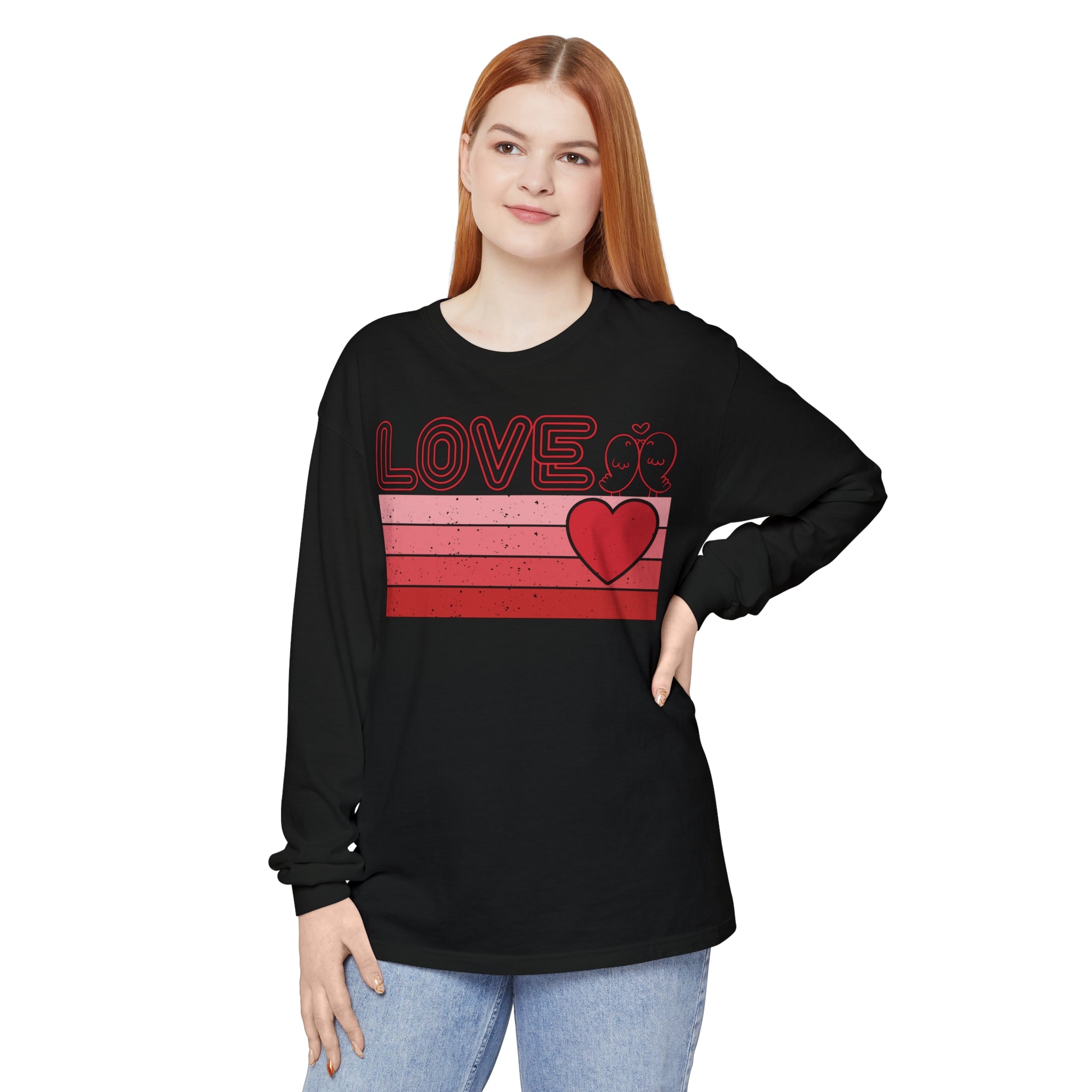 Retro Love Valentines Day Long Sleeve Tee