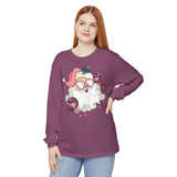 Retro Pink Christmas Santa Long Sleeve Shirt