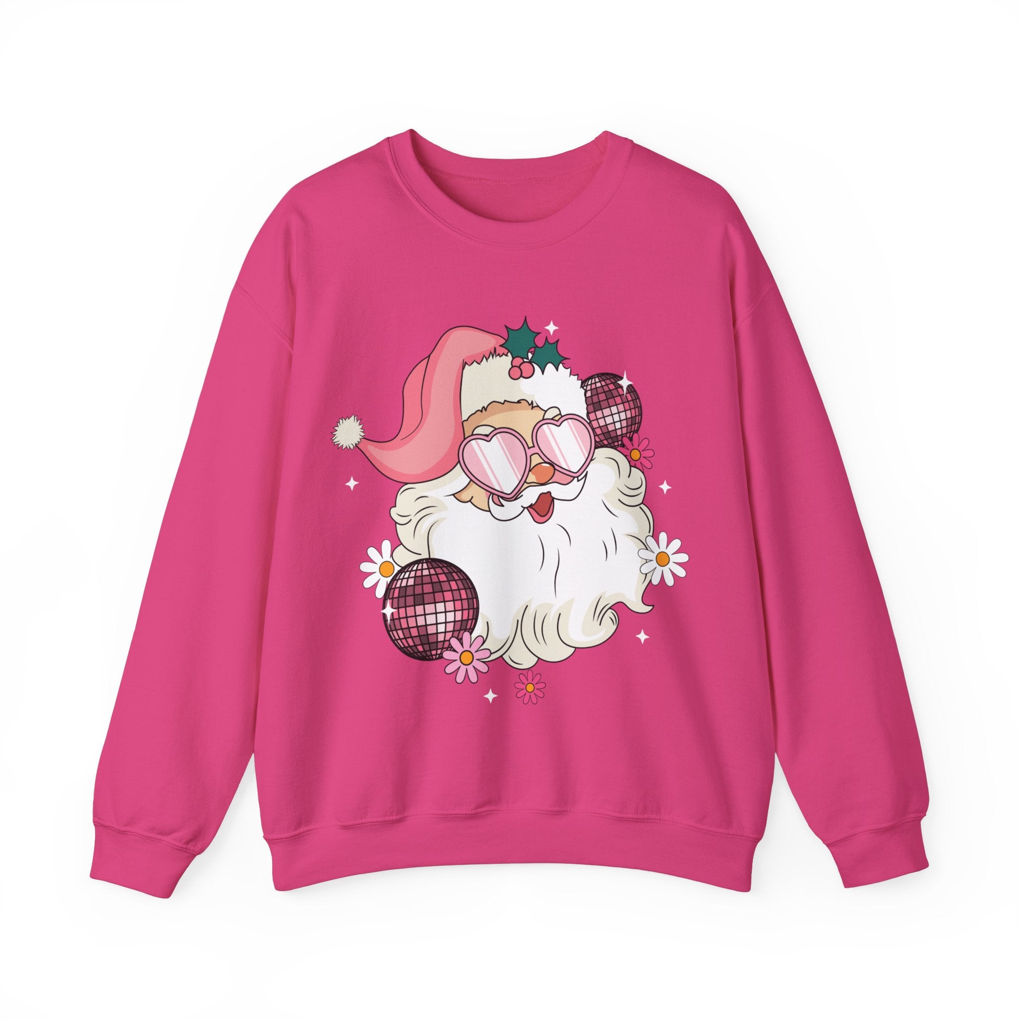 Retro Pink Santa Christmas Sweatshirt Gift