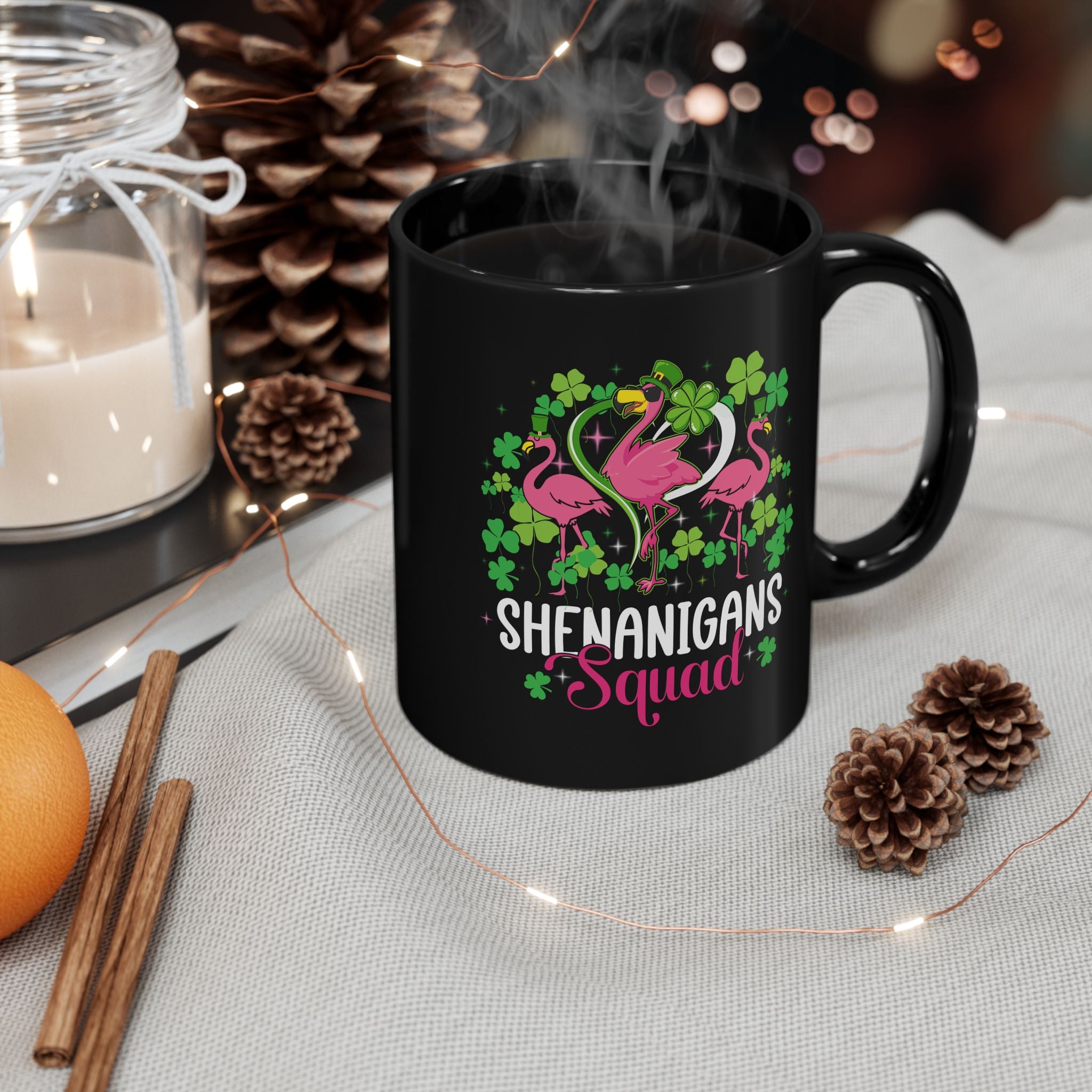 Shenanigan Squad Shamrock Flamingo Mug