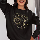 Sun and Moon Crewneck, Celestial Sweatshirt, Boho Sun and Moon Shirt, Hippie Hoodie, Retro Shirt, Vintage Style