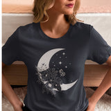 Floral Moon Shirt, Moon Shirt, Mystical Shirt, Moon Phases Shirt, Moon Boho Shirt, Astronomy T-Shirt, Wild Flower Tee, Wild Moon Shirt