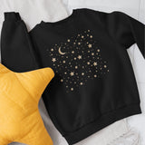 Unisex Moon And Starts Celestial Sweatshirt, Boho Moon And Stars Shirt, Gold Stars Shirt, Mystical Moon And Stars Shirt, Astronomy Shirt