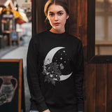 Floral Moon Sweatshirt, Moon Shirt, Mystical Shirt, Moon Phases Sweatshirt, Moon Boho Shirt, Astronomy Shirt, Wild Flower Tee, Wild Moon Shirt