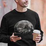 Moon & Cabin Sweatshirt, Men’s Graphic Tees, Moon Shirt, Men Printed Shirt Men’s/Unisex, Nature Gifts for Men, Astronomy Gifts