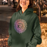 Sri Ohm Mandala Hoodie Om Yoga Meditation Spiritual Shirt Sacred Geometry Boho Unisex Hooded Flleece Sweatshirt