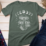 Mushroom Shirt, Moon Phases And Mushrooms T-shirt ,Magical Celestial Fungi Shirt, Goblincore Aesthetic, Cottagecore Mushroom