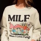 MILF Man I Love Fungi Sweatshirt, Retro Mushroom Shirt, Goblincore Sweatshirt, Cottagecore Sweater, Nature Lover Gift, Mycologist T-Shirt