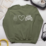 American Offroad Sweatshirt, Love Peace Offroad Sweater, Offroad Shirt, USA Flag Sweatshirt, 4WD Offroad with American Flag, 4wd Flag USA