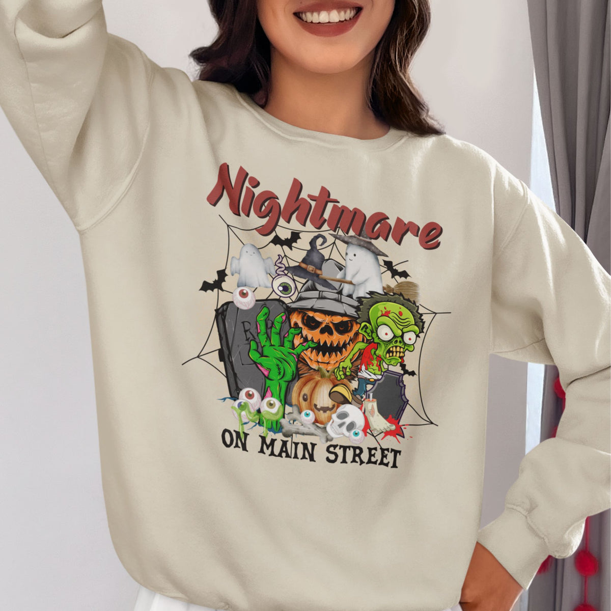 Disneyworld Nightmare On Main Street Sweatshirt, Disneyland Halloween Shirt, Halloween Mickey Minnie Pumpkin Sweater, Halloween Sweatshirt