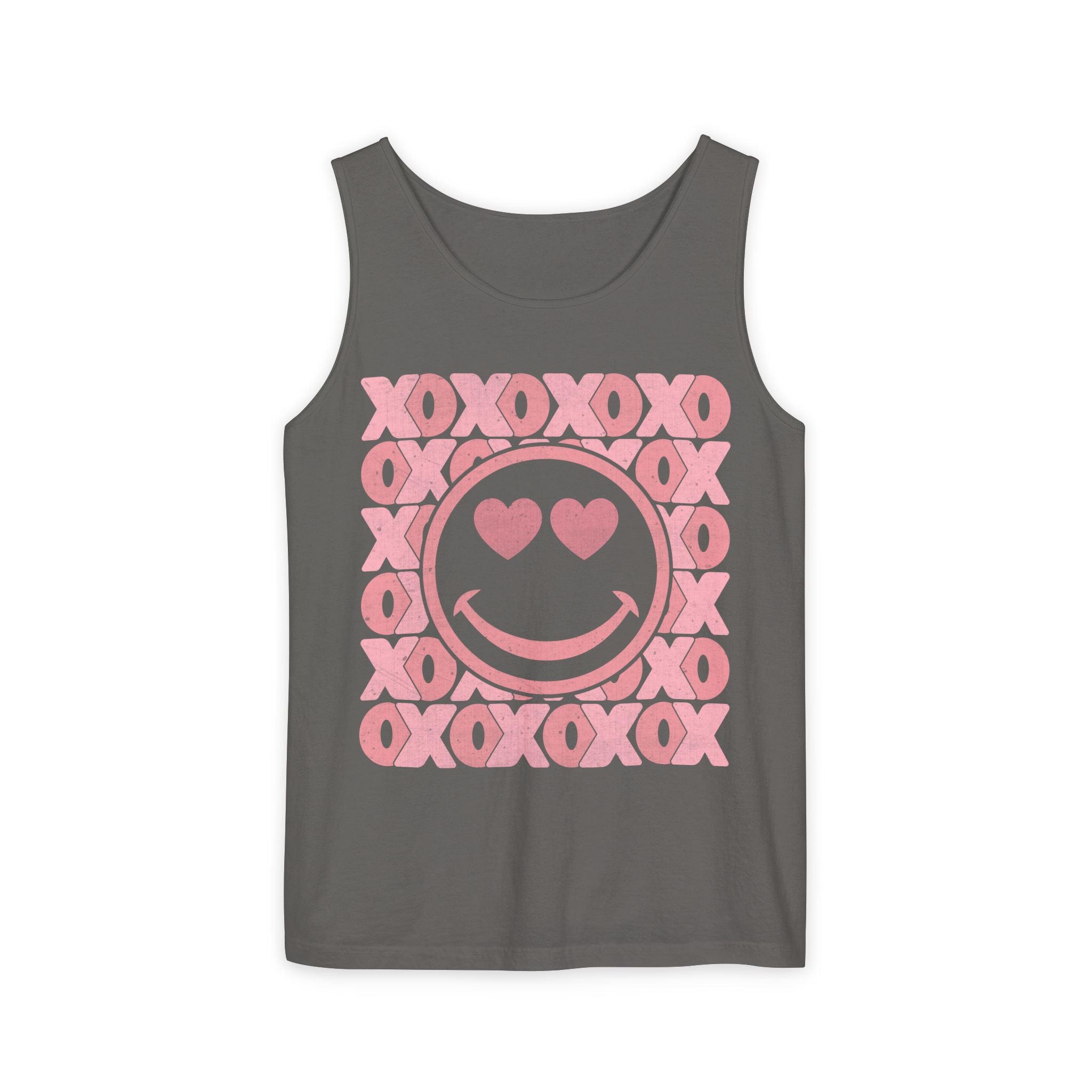 Valentine XOXO Heart Smiley Face Tank Top