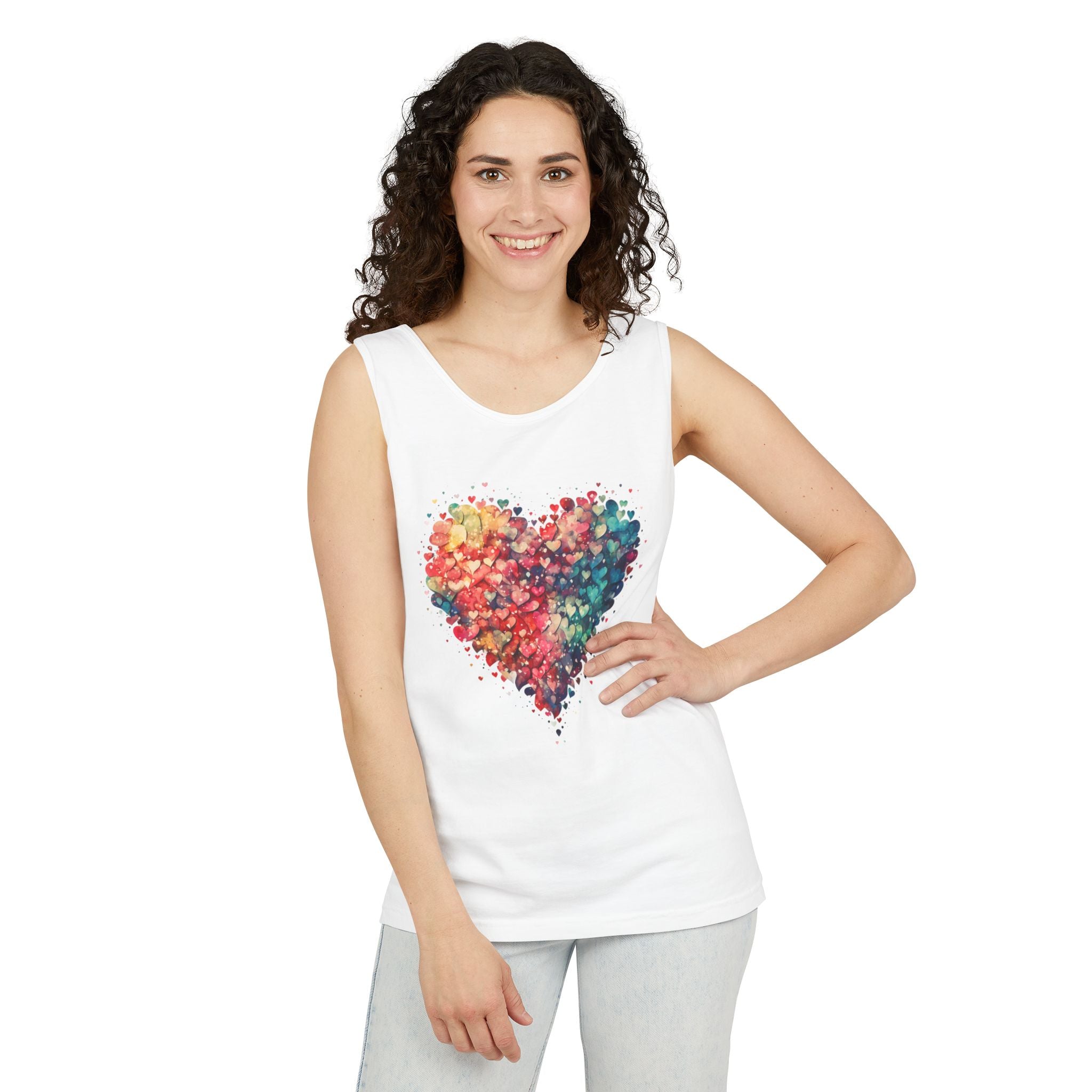 Watercolor Hearts Tank Top