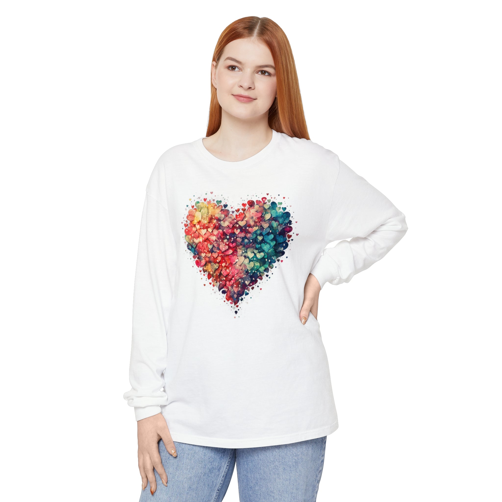 Watercolor Love Heart Long Sleeve T-Shirt