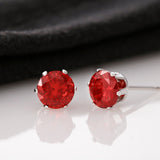 UNIDAZE Red Cubic Zirconia Earrings ShineOn Fulfillment P10018 PP01-BLK PROD-3643881 PT-1264 USER-188348