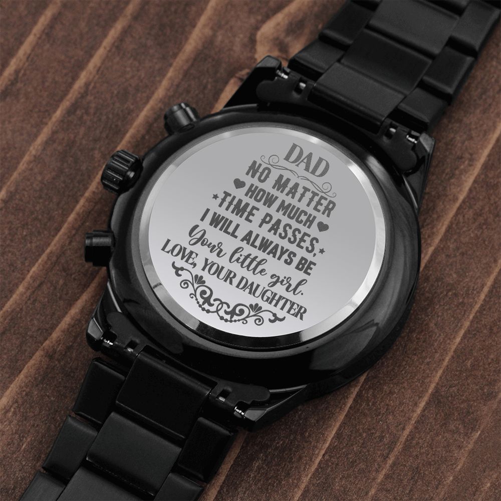 UNIDAZE Engraved Watch, To Dad Engraved Message, Dad Gift, Father's Day Gift From Daughter, Birthday Gift For Dad ShineOn Fulfillment E131T lx-P10125 P10125 PB24-WOOD PT-1495 TNM-2 USER-188348