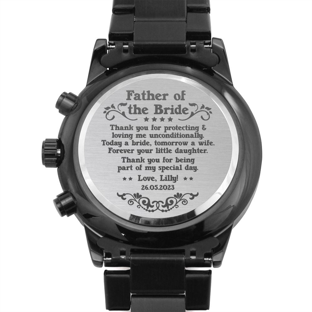 UNIDAZE Father of The Bride Gifts from Bride, Dad Wedding Gift from Daughter, Father of the Bride Engravable Watch ShineOn Fulfillment E131T lx-P10125 P10125 PB24-WOOD PT-1495 TNM-2 USER-188348