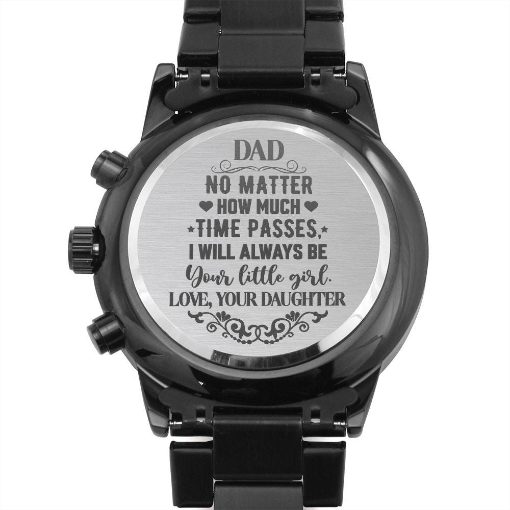 UNIDAZE Engraved Watch, To Dad Engraved Message, Dad Gift, Father's Day Gift From Daughter, Birthday Gift For Dad ShineOn Fulfillment E131T lx-P10125 P10125 PB24-WOOD PT-1495 TNM-2 USER-188348