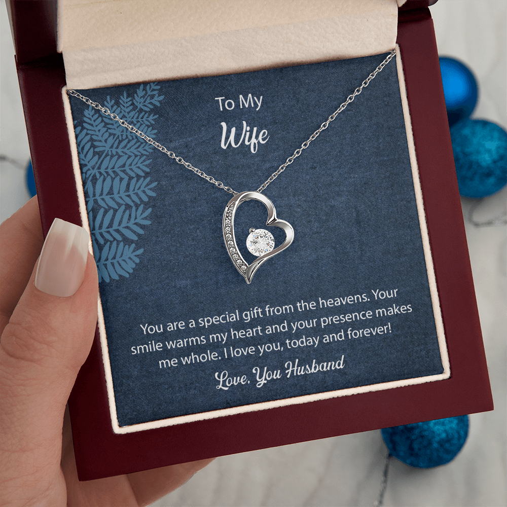 To My Wife Forever Love Necklace, Jewelry For Wife, Anniversary Gift For Wife, Wife Birthday Gift, Necklace For Wife