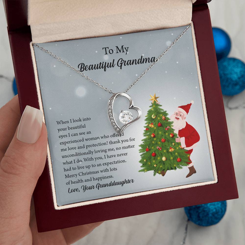 To My Beautiful Grandma Christmas  Forever Love Necklace, Grandma Gift, Gift For Grandma from Granddaughter, Grandma Necklace, Grandma, New Grandma