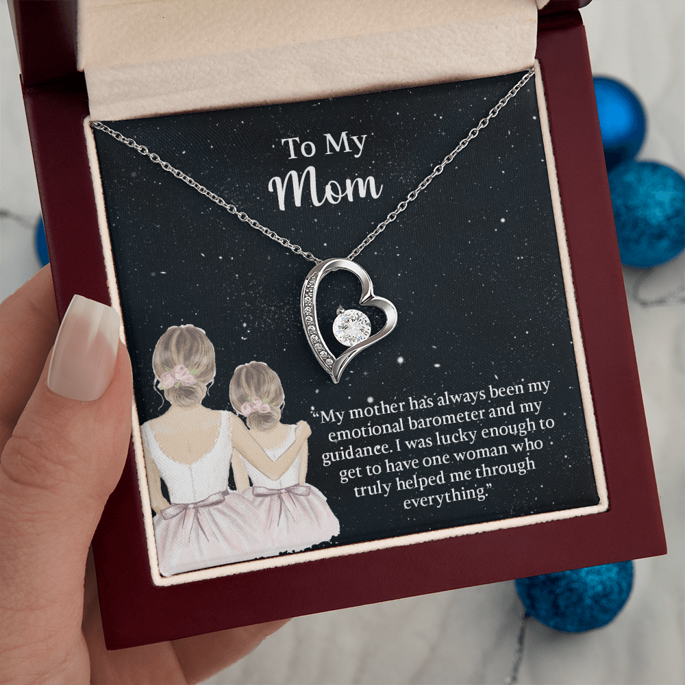 To My Mom Forever Love Necklace, Mom Birthday Gift From Daughter, Mothers Day Necklace, Message Card Jewelry For Mom