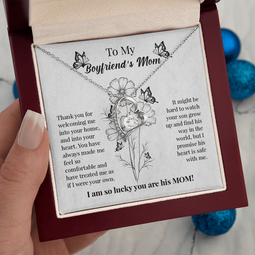 To My Boyfriends Mom Gift, Gift to Mother in Law for Christmas Birthday Mothers Day, Message Card to Boyfriend Mother