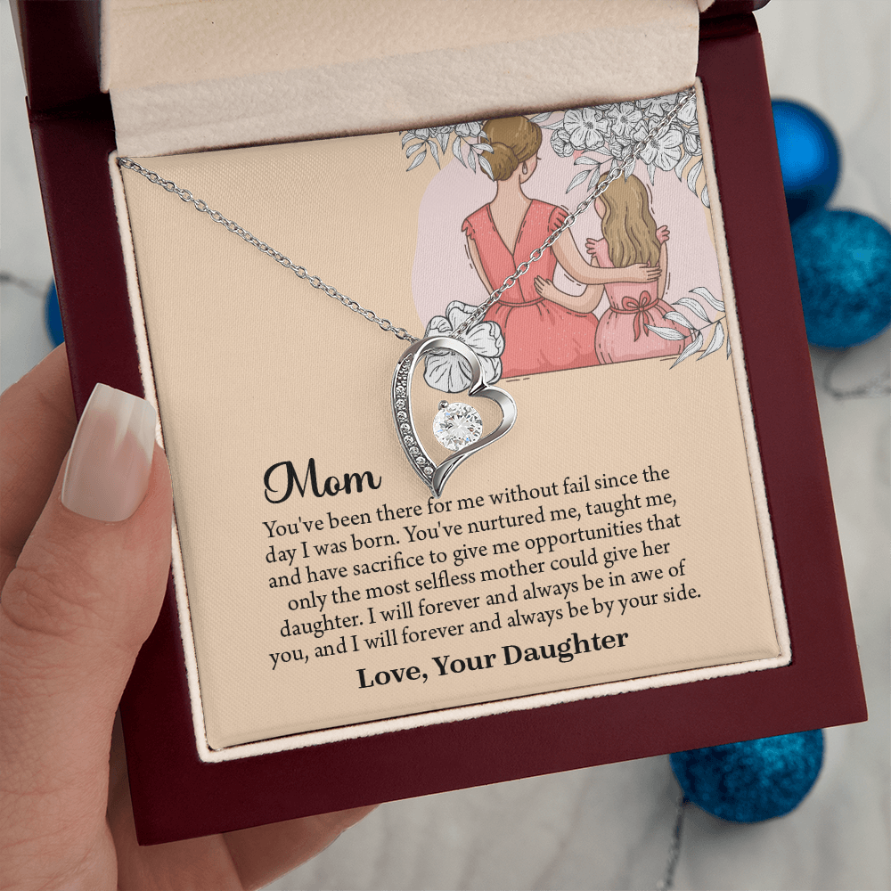 Mom Necklace, Mom Birthday Gift from Daughter, Mothers Day Necklace, Message Card Jewelry For Mom