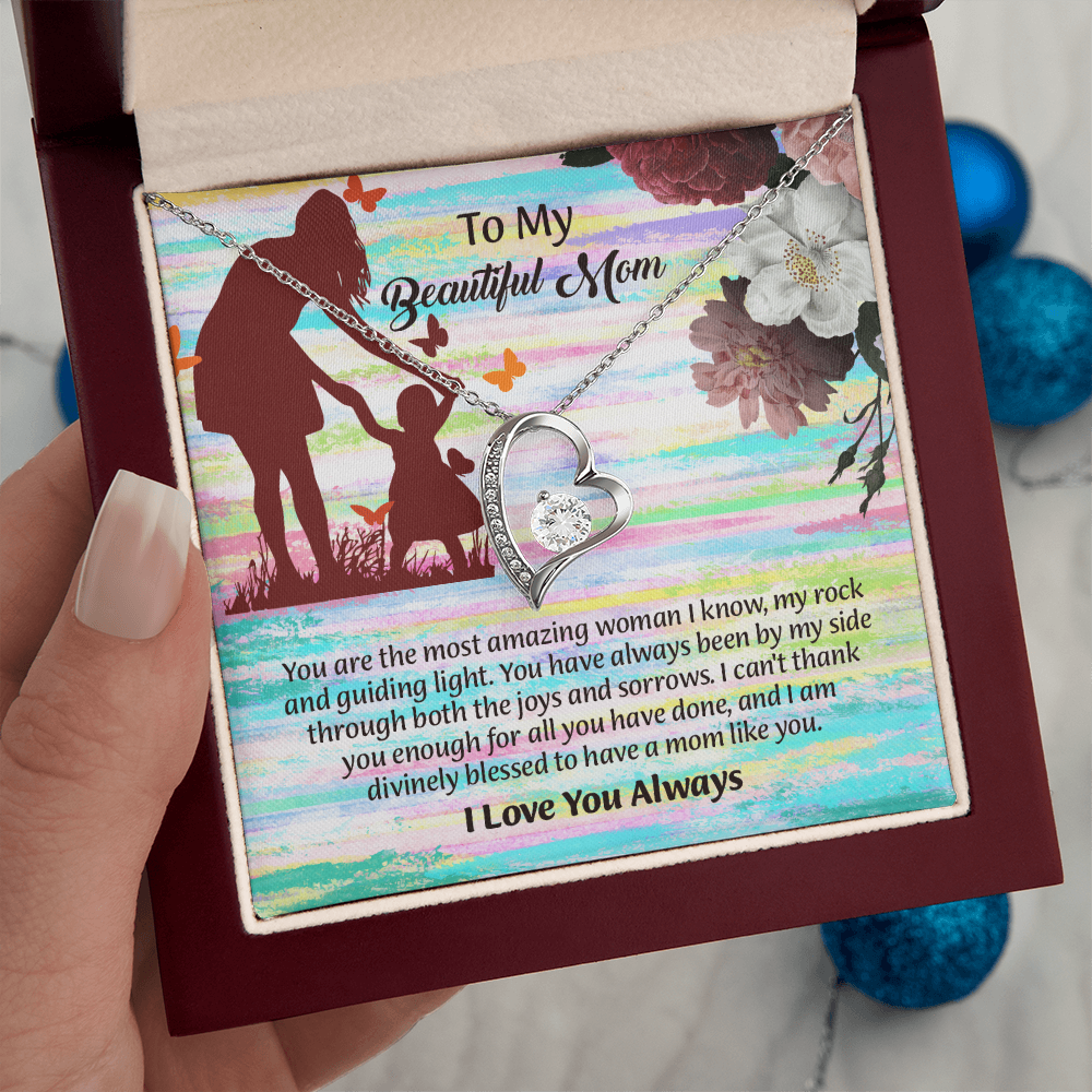 To My Beautiful Mom Necklace, Mothers Day Gift To Mom, Thoughtful Present from Son, Mom Necklace From daughter