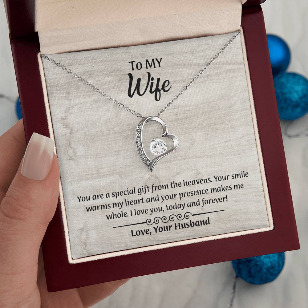 To My Wife Forever Love Necklace, Wife Jewelry, Romantic Anniversary Gift for Wife, Wife Birthday Gift, Necklace for Wife