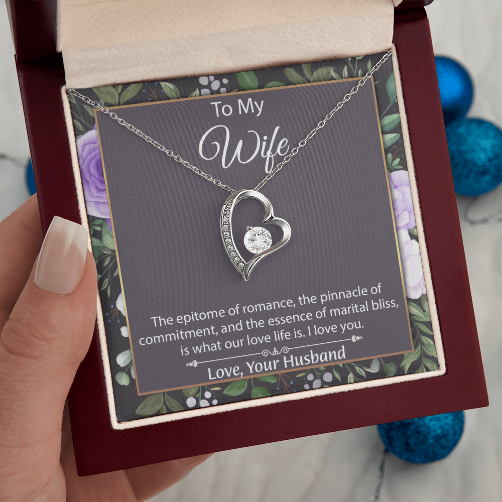 To My Wife Forever Love Necklace, Wife Sentimental Gift, Anniversary Gift For Wife, Wife Birthday Gift, Necklace For Wife