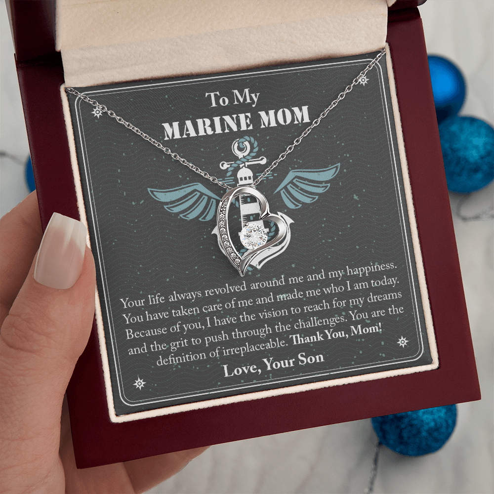 To My Marine Mom Forever Love Necklace, Military Mom Necklace, Gift For Mom Necklace, Marine Mom Gifts, Army Mom, Marine Necklace