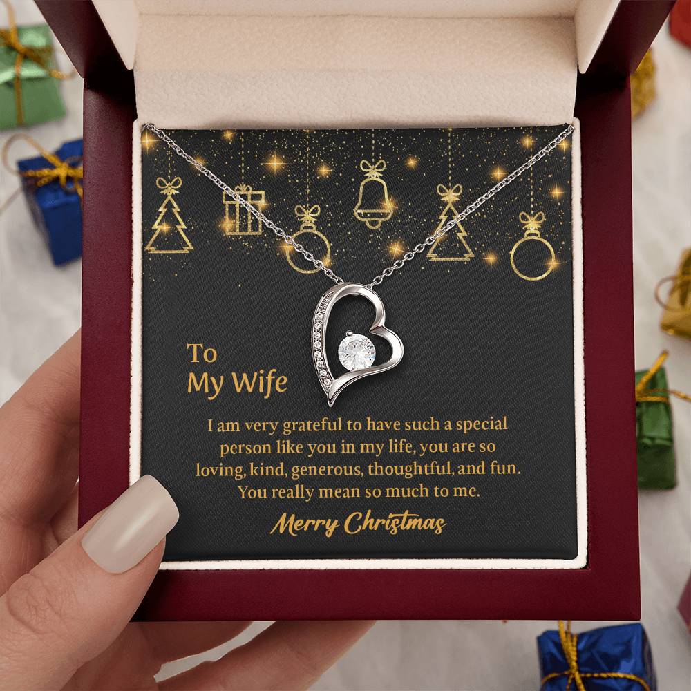 To My  Wife Forever Love Necklace with Message Card,  Christmas gift for Wife, Gift for Wife, Gift from Husband