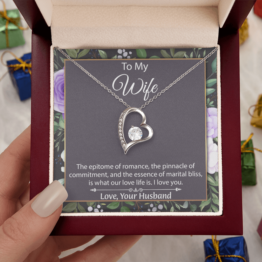 To My Wife Forever Love Necklace, Wife Sentimental Gift, Anniversary Gift For Wife, Wife Birthday Gift, Necklace For Wife
