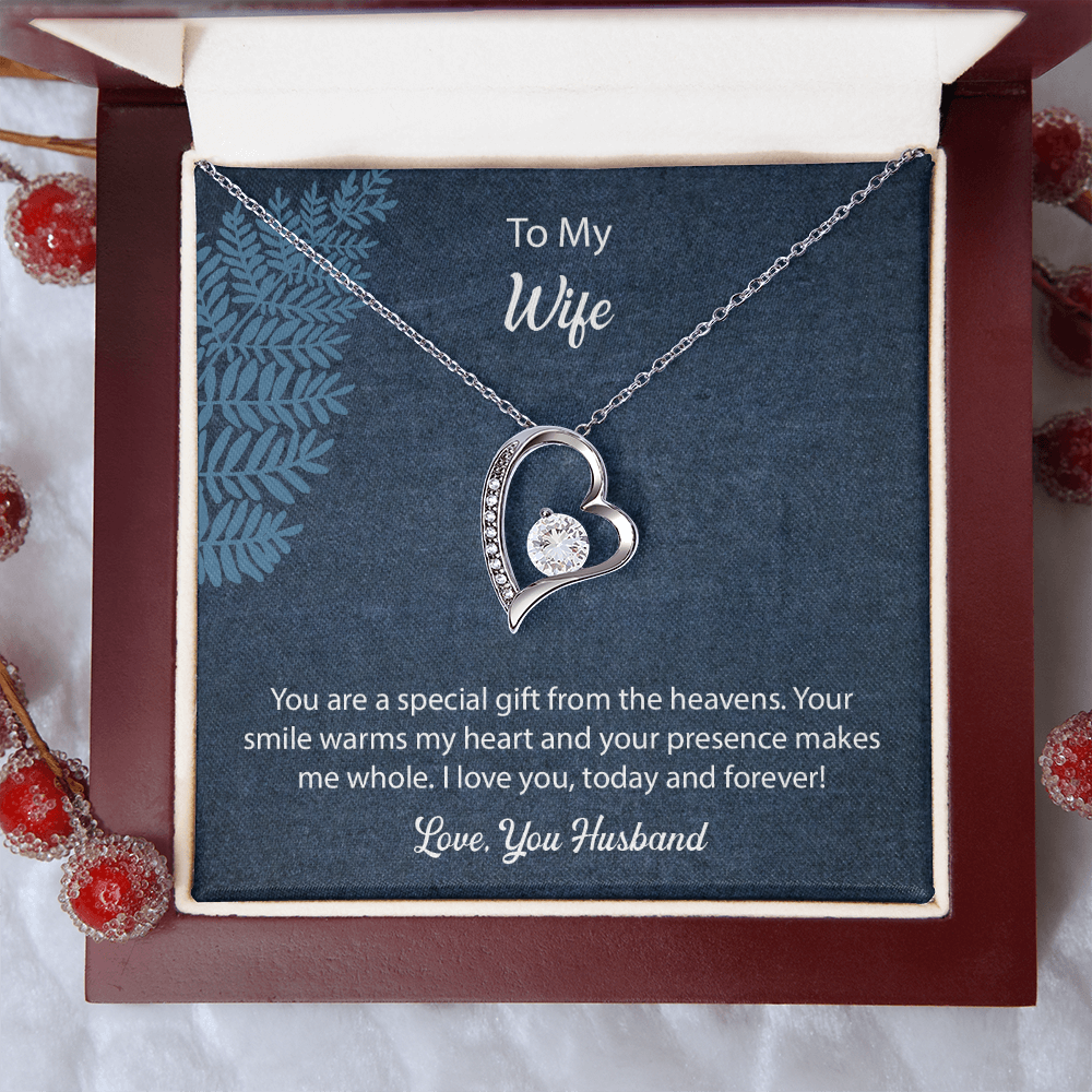 To My Wife Forever Love Necklace, Jewelry For Wife, Anniversary Gift For Wife, Wife Birthday Gift, Necklace For Wife