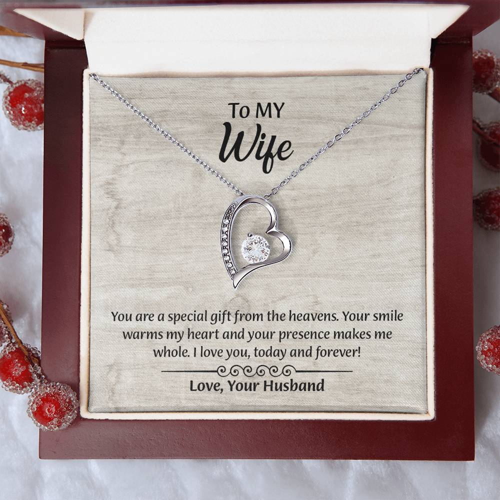 To My Wife Forever Love Necklace, Wife Jewelry, Romantic Anniversary Gift for Wife, Wife Birthday Gift, Necklace for Wife