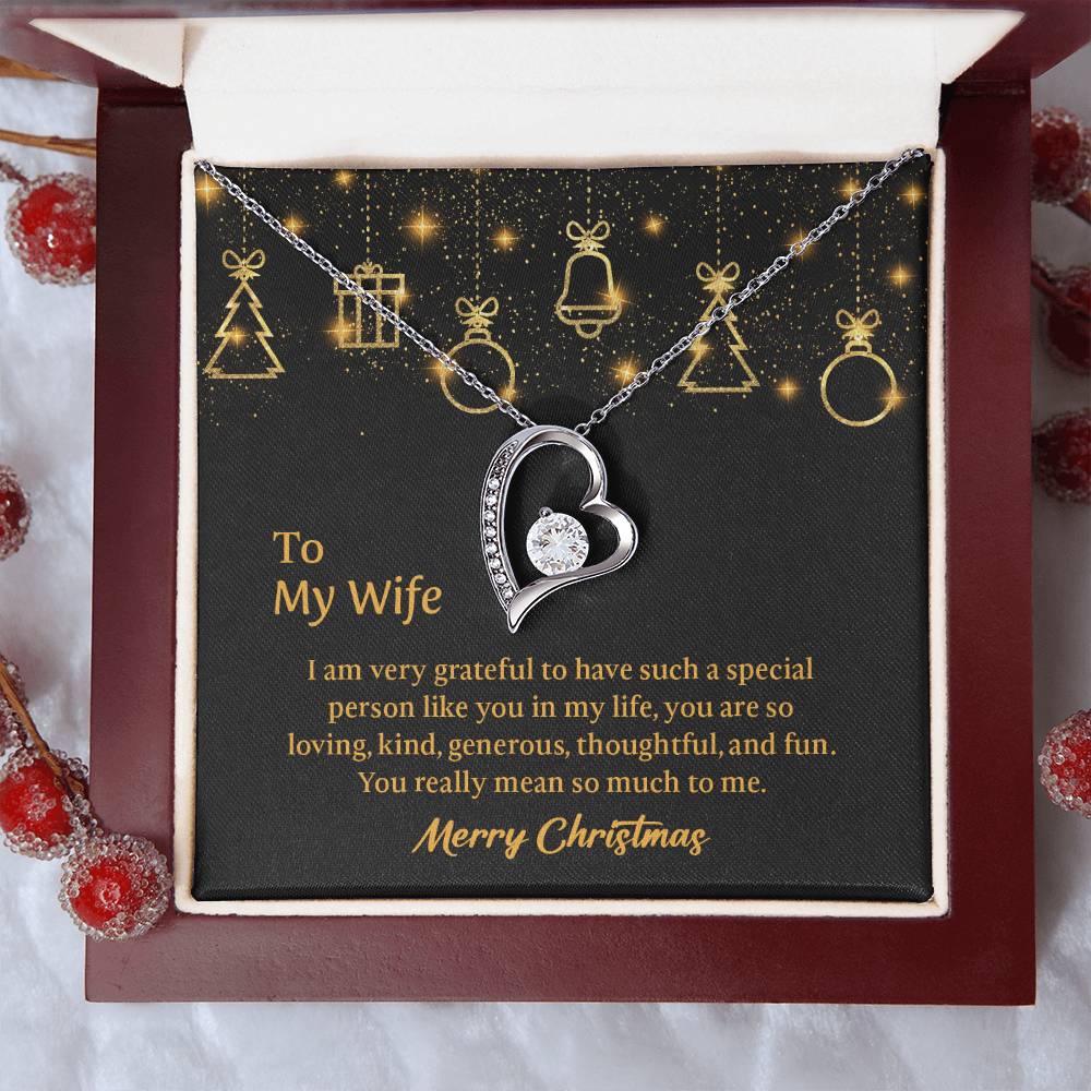 To My  Wife Forever Love Necklace with Message Card,  Christmas gift for Wife, Gift for Wife, Gift from Husband