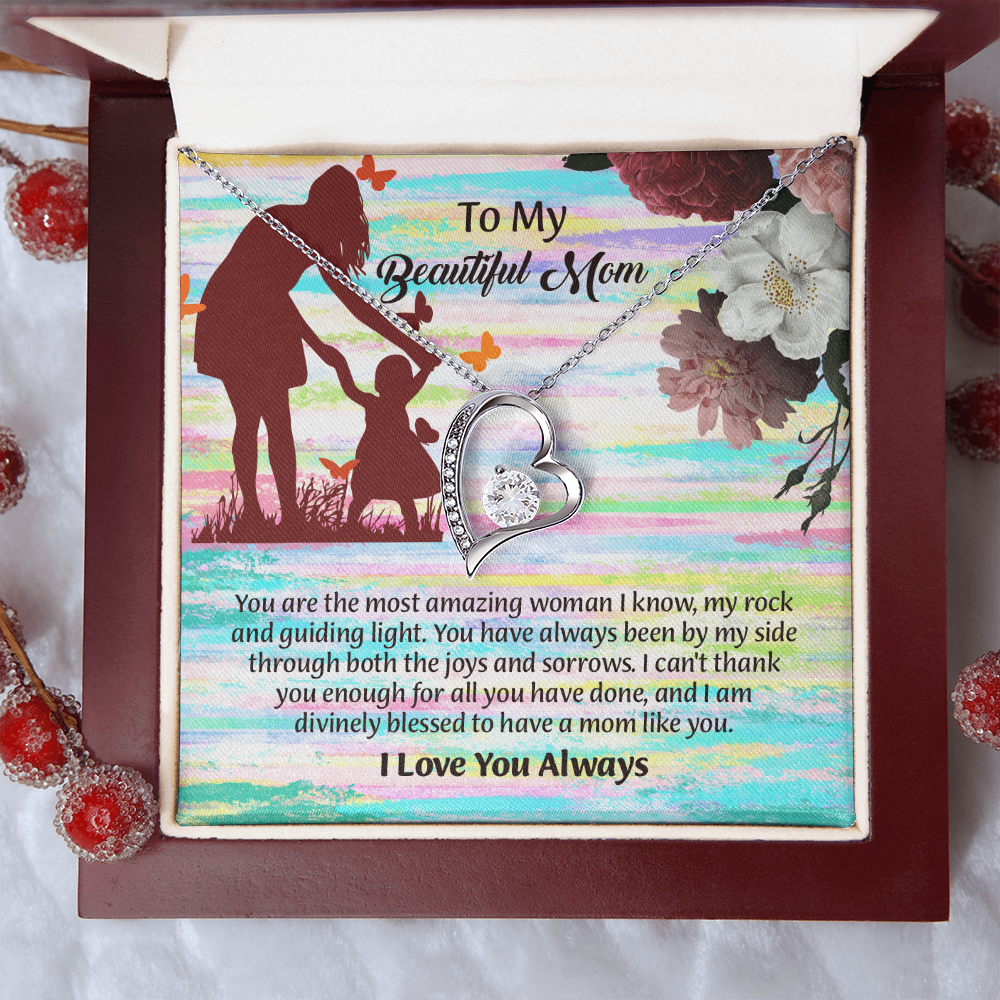 To My Beautiful Mom Necklace, Mothers Day Gift To Mom, Thoughtful Present from Son, Mom Necklace From daughter
