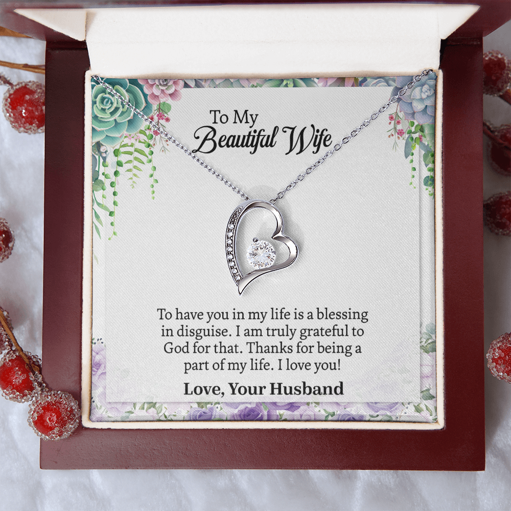 Heart To My Wife Necklace, Anniversary Gift For Wife, Wife Birthday Gift, Necklace For Wife, Wife Sentimental Gift