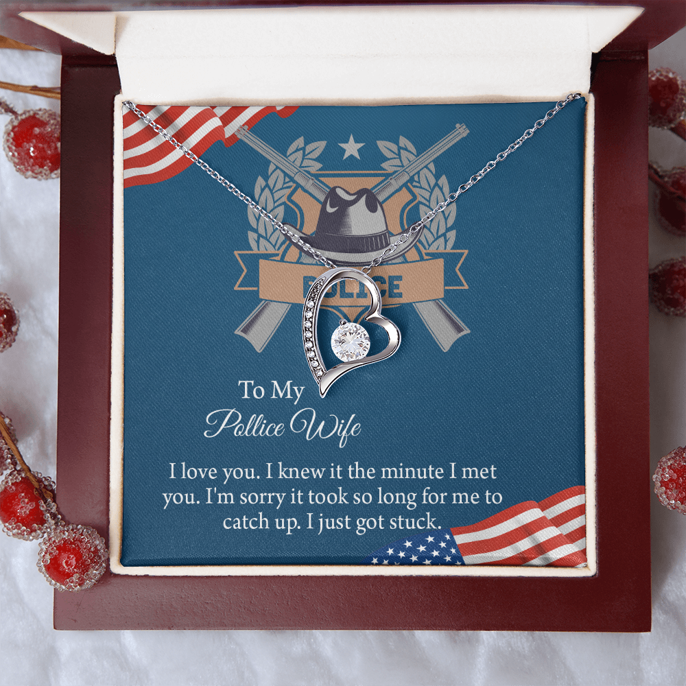 To My Police Wife Forever Love Necklace, Gift for Police Officer Wife, Police Wife Anniversary Present, Husband To Wife Birthday Gifts