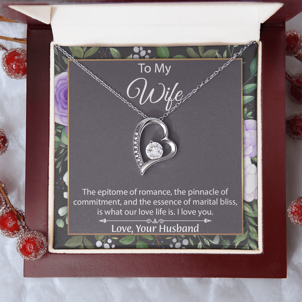 To My Wife Forever Love Necklace, Wife Sentimental Gift, Anniversary Gift For Wife, Wife Birthday Gift, Necklace For Wife