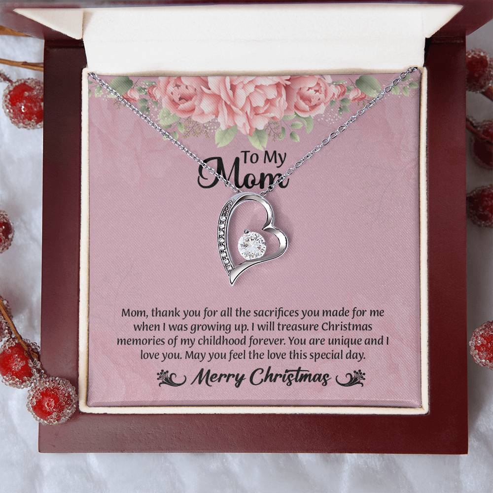 Christmas Gift for Mom, Forever Love Necklace, MOM Christmas Gift, Mom Gift Christmas, Christmas Gift Charm, Message Card