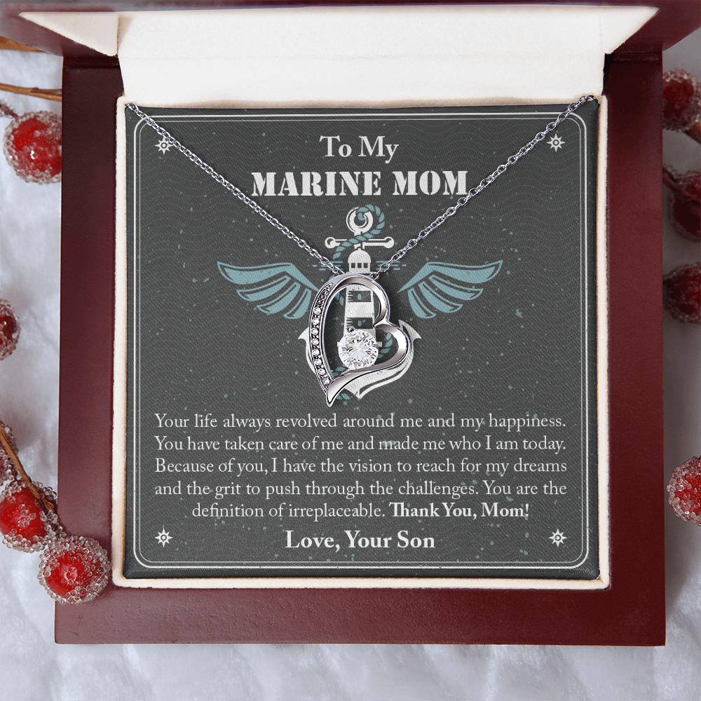 To My Marine Mom Forever Love Necklace, Military Mom Necklace, Gift For Mom Necklace, Marine Mom Gifts, Army Mom, Marine Necklace