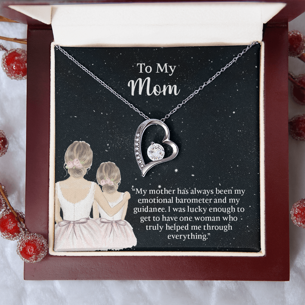 To My Mom Forever Love Necklace, Mom Birthday Gift From Daughter, Mothers Day Necklace, Message Card Jewelry For Mom