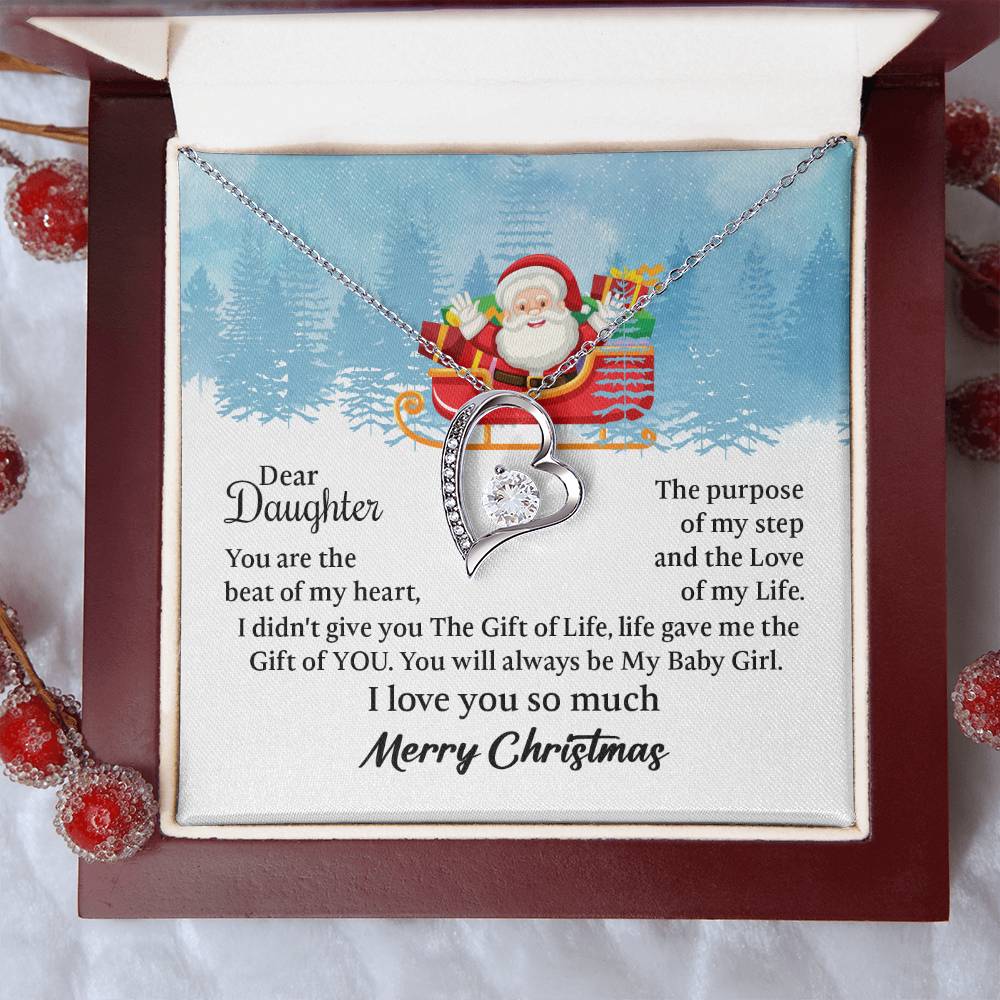 UNIDAZE Dear Daughter Forever Love Necklace, Gift For Daughter, Mother Daughter Gift, Daughter Christmas Gift ShineOn Fulfillment C30025TG C30025TR lx-C30025 PB23-WOOD PT-781 TNM-1 USER-188348