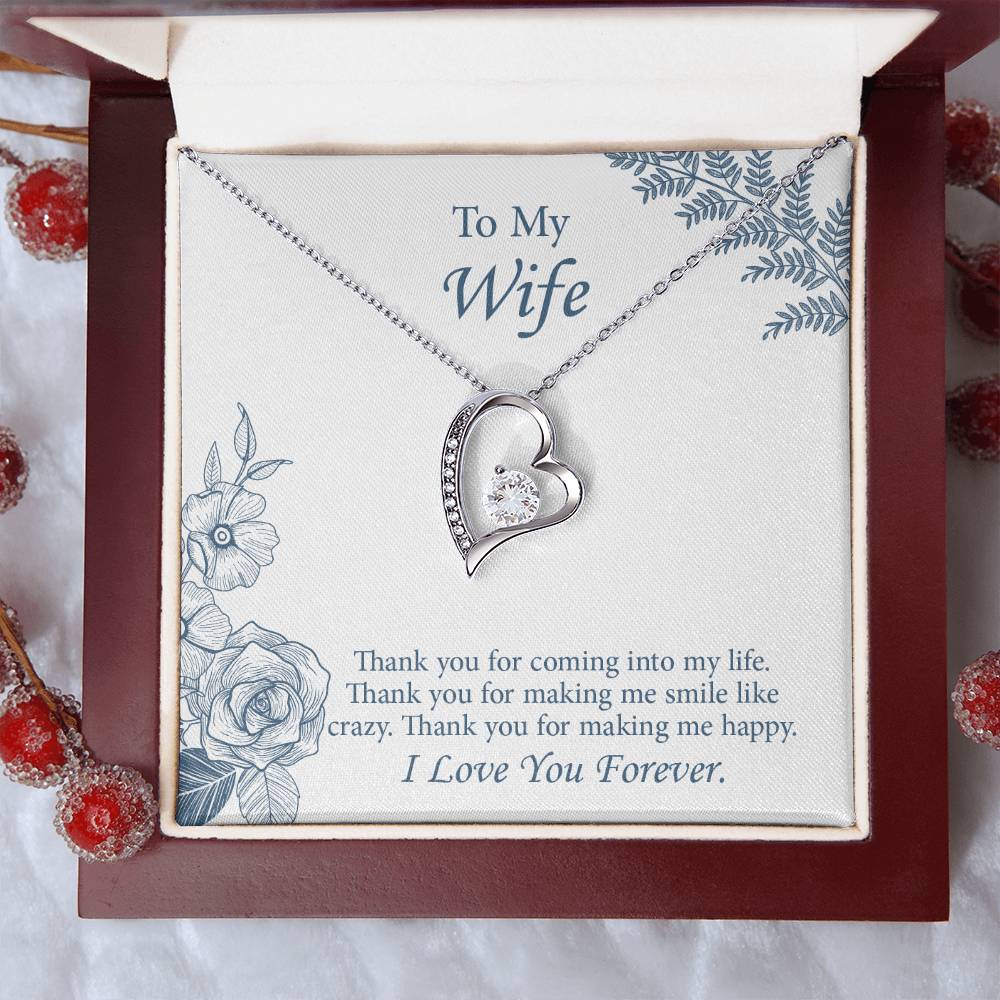 Forever Love Necklace for Wife, Necklace for Wife, Message Card Jewelry, Romantic Anniversary gift for Wife, Wife Birthday Gift