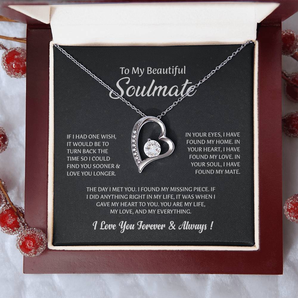 UNIDAZE To My Beautiful Soulmate Necklace, Gift for Wife,Girlfriend, Anniversary Gift, Christmas Gift for Soulmate, Soulmate Gift, Soulmate necklace ShineOn Fulfillment C30025TG C30025TR lx-C30025 PB23-WOOD PT-781 TNM-1 USER-188348