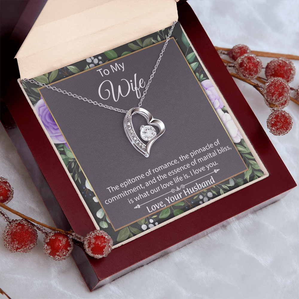 To My Wife Forever Love Necklace, Wife Sentimental Gift, Anniversary Gift For Wife, Wife Birthday Gift, Necklace For Wife