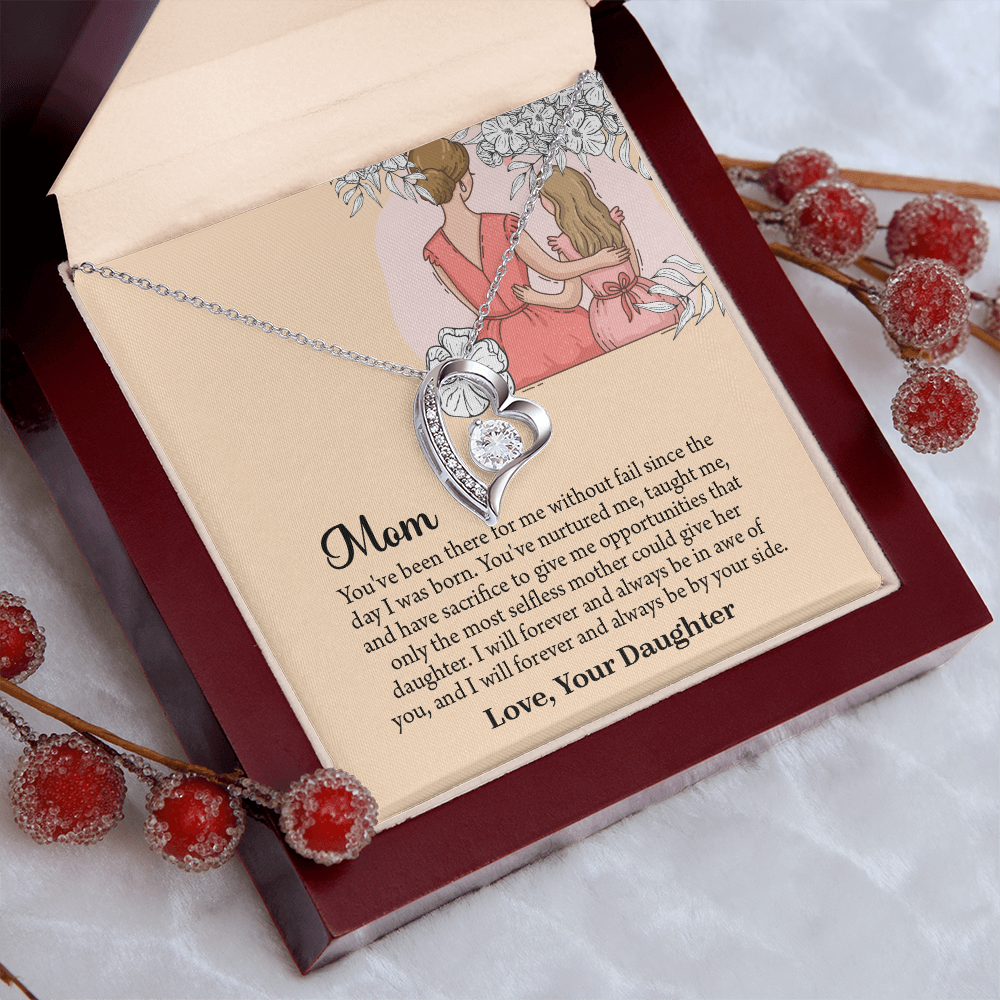 Mom Necklace, Mom Birthday Gift from Daughter, Mothers Day Necklace, Message Card Jewelry For Mom